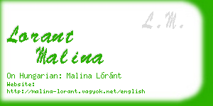 lorant malina business card