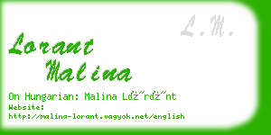 lorant malina business card